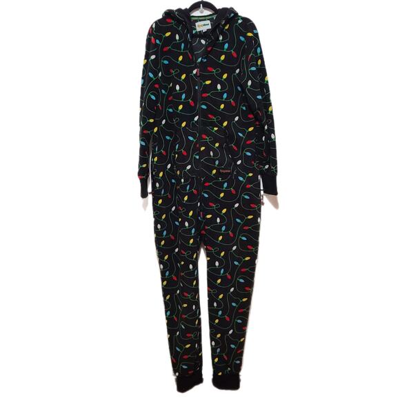Tipsy Elves Christmas Lights Jumpsuit Holiday Christmas Comfy Size Large - Picture 1 of 11